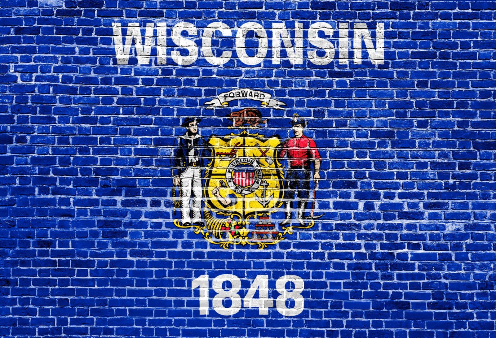 Wisconsin Flag Brick (Adobe Preview)